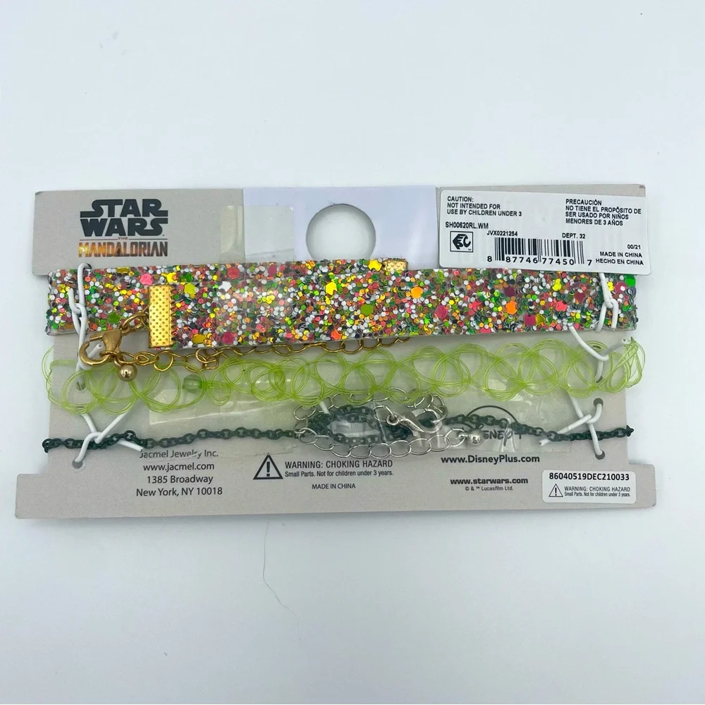 Mandalorian Grogu Choker Necklaces Set of 3 NWT